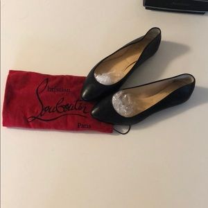 Eloise Christian Louboutin Black Soft Leather Flat